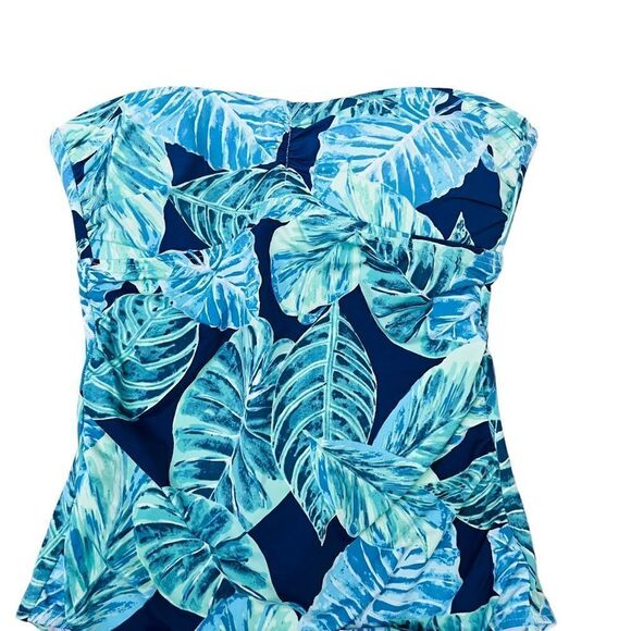 NEW J. McLaughlin Swimsuit Koa UPF 50+ Tropical Flatten Stomach Sz 2 - Picture 3 of 15